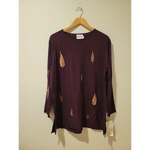 Vintage Bread By Staley Gretzinger Tunic Art To Wear Handpainted Top USA S/M